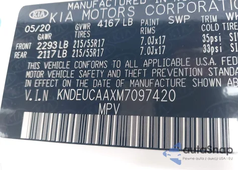 2021 Kia Seltos S из США, поврежденный, VIN KNDEUCAAXM7097420